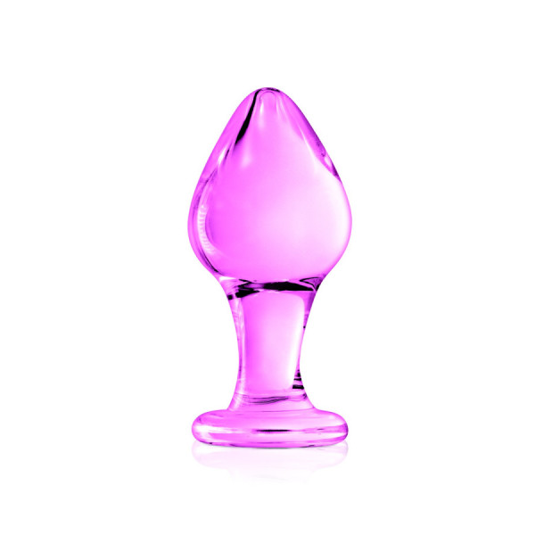 Plug anal boule en verre rose  n°31 Glossy 